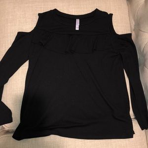 Girls cut out shoulder top